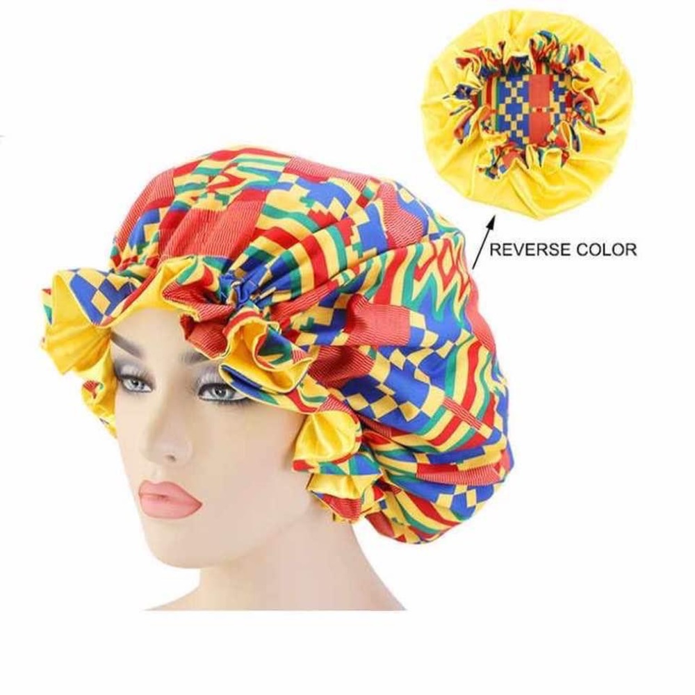 African Print Bonnet Sleep Cap